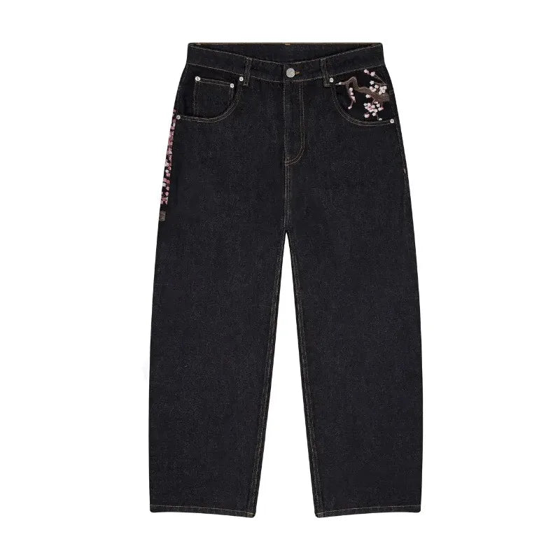 Straight Legged Cherry Blossom Jeans