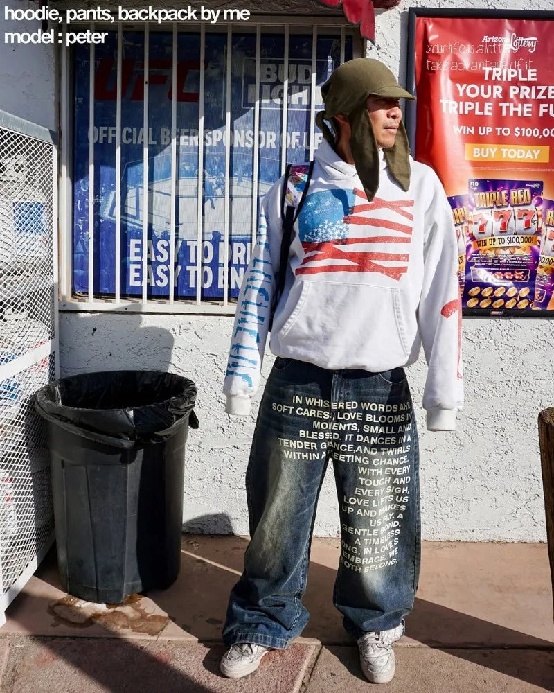 Y2K Style Letter Jeans